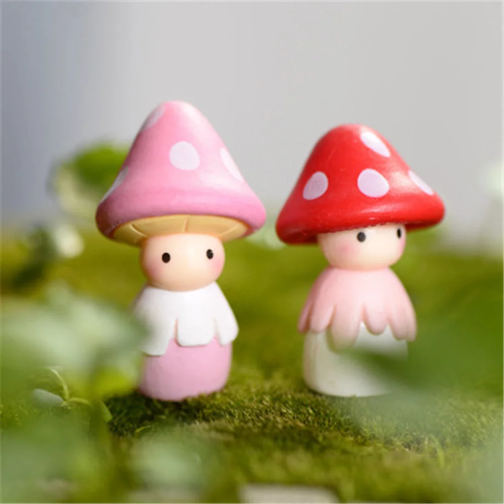 Small Mushroom  Dolls Miniature Garden Moss Micro Landscape Ornament Decoration 