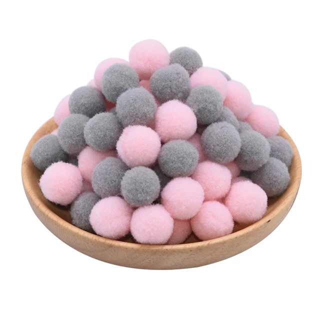 100pcs 15/20/25mm Fluffy Soft Pompom Ball DIY Handmade Kid Toy Doll Garment Sewing Material Color Pom Poms Decor Supplies Crafts c09