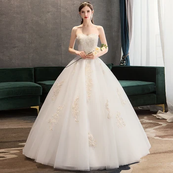 

Wedding Dresses Backless Tube Top A line Lace Flower Sweet Heart Fashion Sexy Bridal Dress