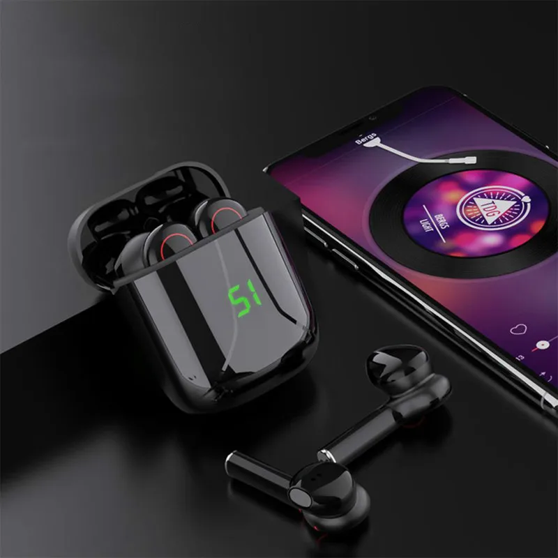 

The Mini TWS Wireless Bluetooth 5.0 Headset Has An LED Case To Charge The Noise-cancelling HiFi HD Motion Stereo Dual Headphones