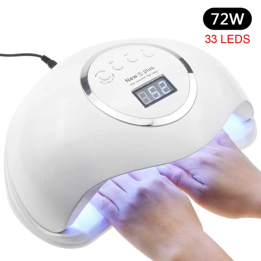 Pro 72W UV Lamp LED Nail Lamp High Power For Nails All Gel Polish Nail Dryer Auto Sensor Sun Led Light Nail Art Manicure Tools - Цвет: 72W NEW PRO