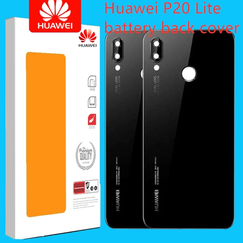 Оригинальная Задняя крышка батареи для huawei P20 Lite, чехол на дверь для huawei P20 Lite, замена корпуса+ задняя камера, стеклянный чехол на объектив