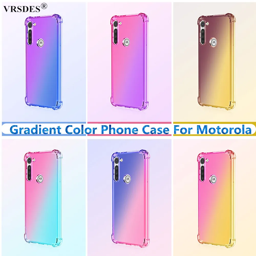 Мягкий силиконовый ударопрочный чехол из ТПУ градиентного цвета для Motorola Moto G8 Power