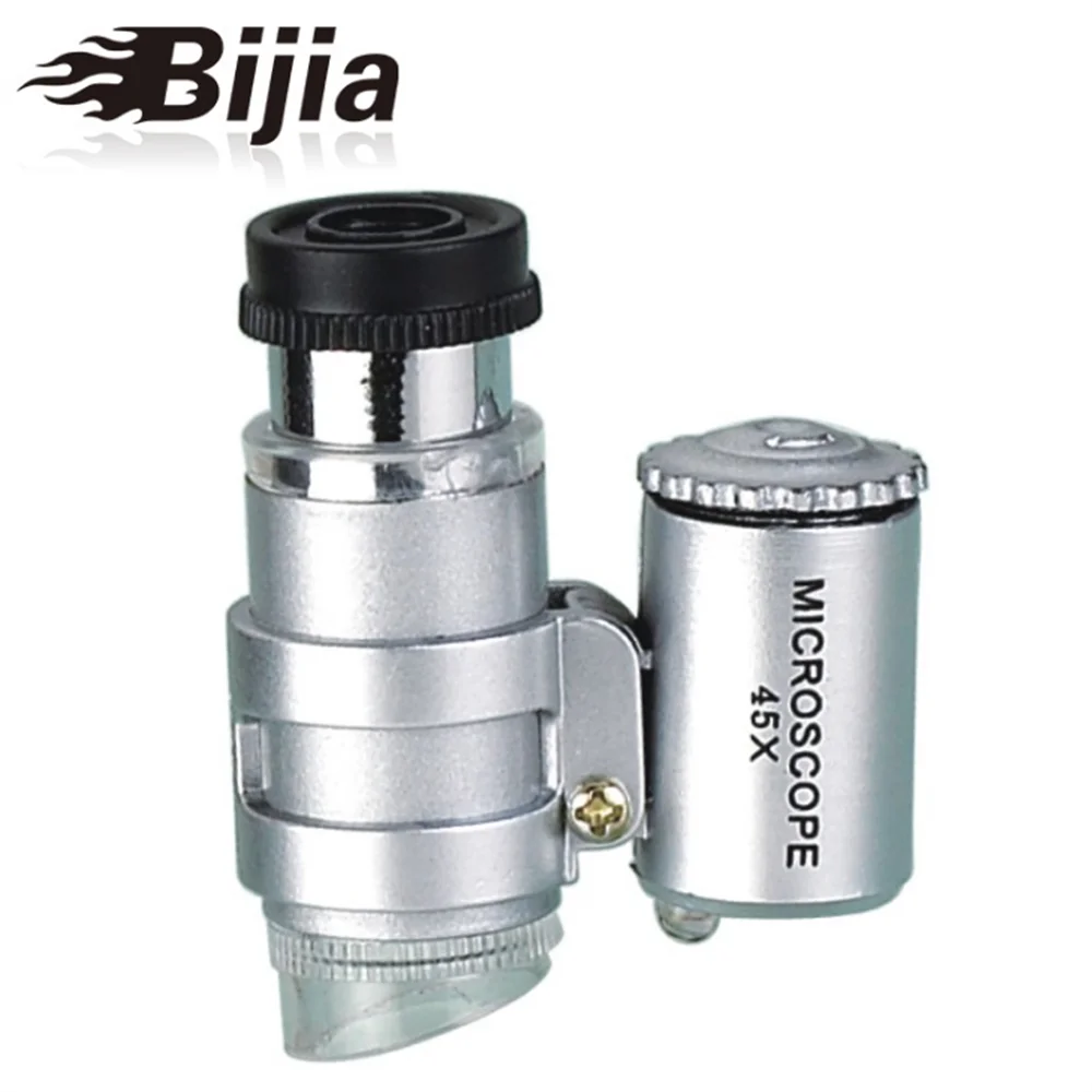 BIJIA 45 раз увеличительное стекло с светильник микроскоп Лупа MG10081-4