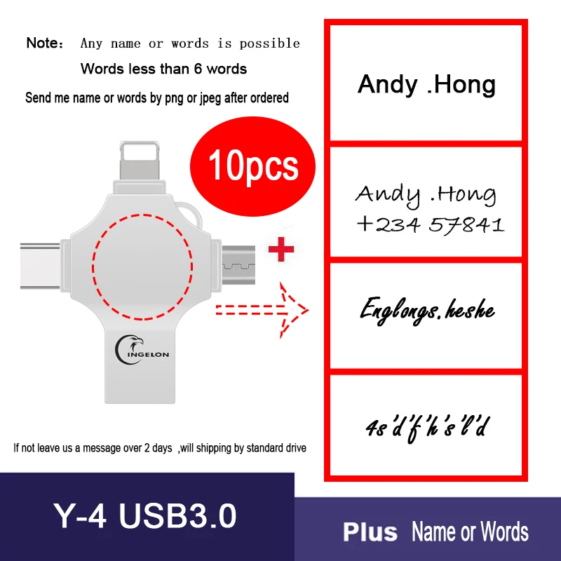 Y04 USB3.0 Plus Name 10 шт./партия USB флеш-накопители для iphone 256gb16gb32gb Cle USB3.0 64gb128gb флеш-накопители Фотошторы OTG USB флешки - Цвет: Y04 USB3.0 Plus Name
