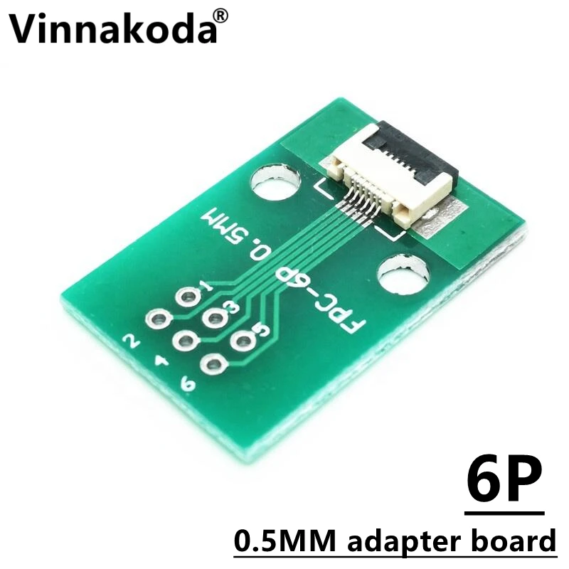 FFC FPC Adapter Board 2PCS FFC/FPC adapter board 0.5MM-6P to 2.54MM welded 0.5MM-6P flip-top connector