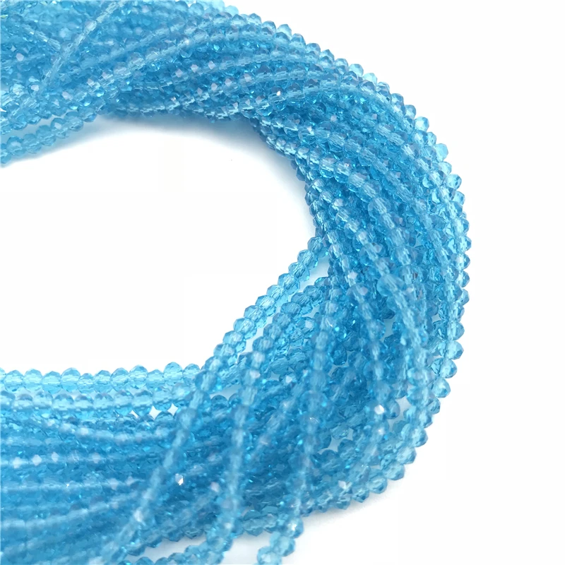 190 Pcs /strand Colorful 2x3mm Crystal Rondell Faceted Glass Beads Small Beads Sead Beads for Jewelry Making Diy