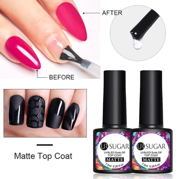 

UR SUGAR 7.5ml Matte Top Coat Soak Off UV LED Nail Art Gel Polish Matte Effect Nail Art Gel varnish Varnish Design