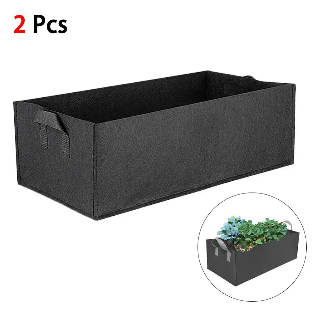 

2PCS Grow Bag Fabric Garden Plant Bed Vegetable Plante Seedling Gallon Tree Handle Rectangular Container Planting Bag