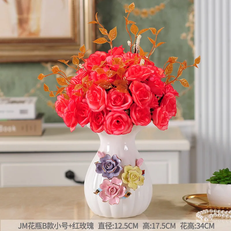 S with flowers Европейская керамическая ваза стерео цветочные вазы Ремесла свадебные ярроны decorativos фарфоровая ваза Креативные украшения дома аксессуары - Цвет: S with flowers