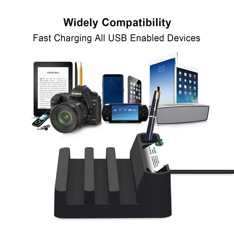 Usb-хаб 2,0, 4 порта, usb зарядная станция, концентратор данных для ноутбуков, ПК, USB флеш-накопители, настольная зарядная подставка для смартфонов, планшетов