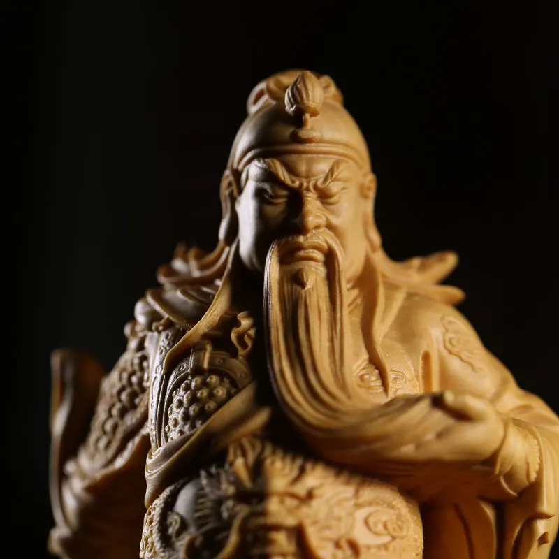 Guangong Статуя Божия богатства Huang Yang деревянная статуя для дома из цельного дерева статуя Guanyu для учебы украшения резьба Искусство и ремесла