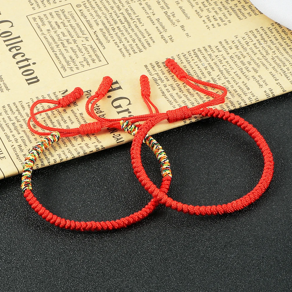 2 шт./компл. плетеные браслеты и браслет на запястье ручной работы Lucky Red String для