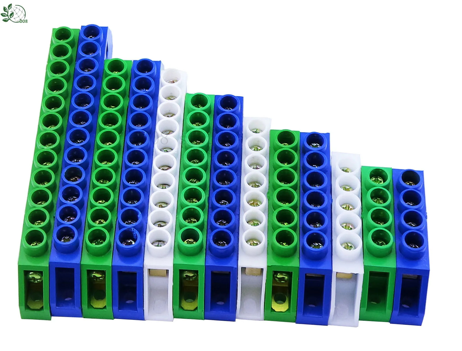 Wire Connector 4-12 Pole Screw Brass Copper Grounding Strip Terminal Block Earth And Neutral