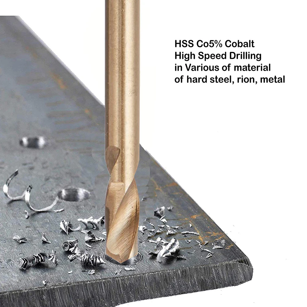10PCS Cobalt Stub Twist Drill Bit Double End High Speed Steel HSS 3-5.2mm Stubby