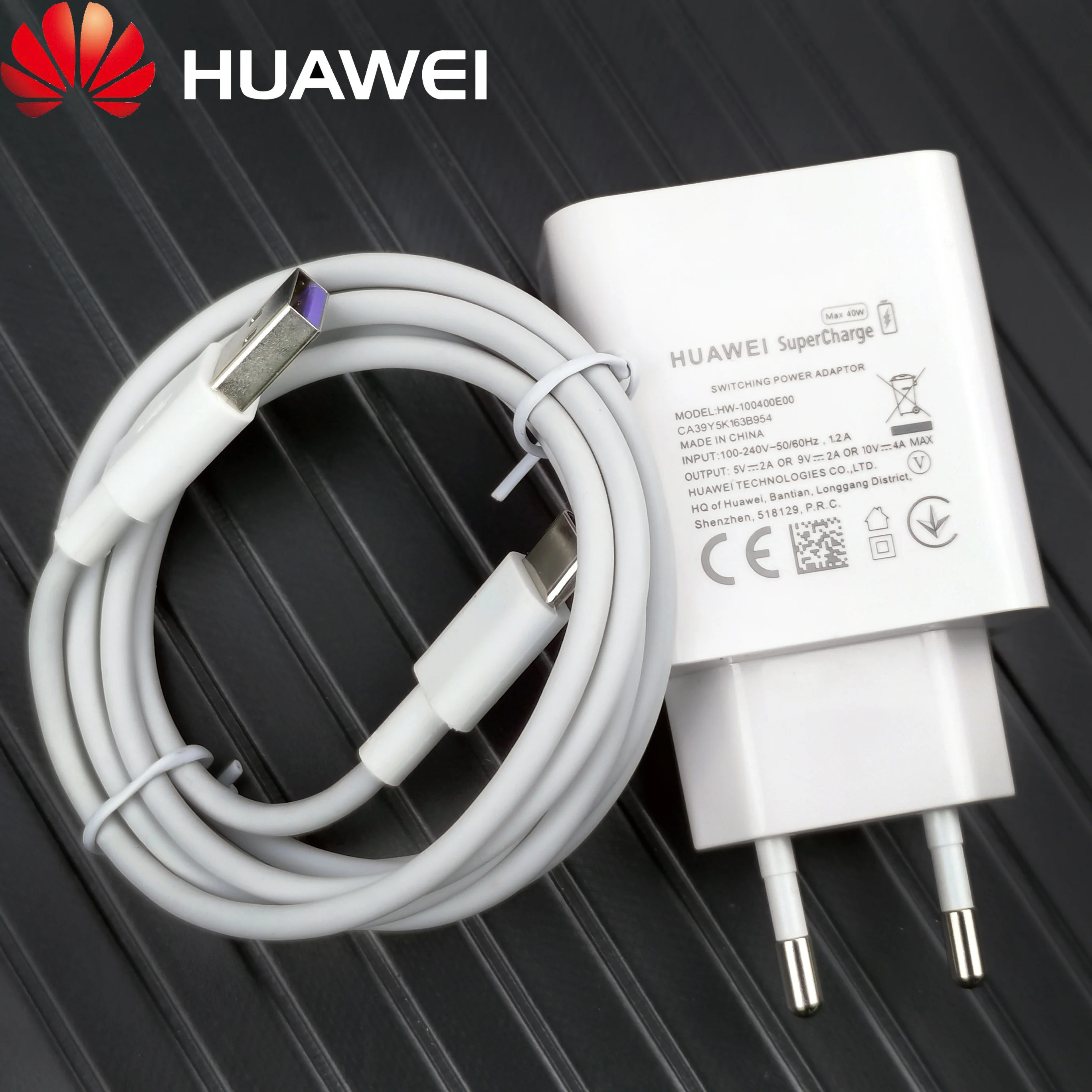 Оригинальный Huawei Mate 30 Pro сверхбыстрое зарядное устройство быстрый кабель Type c 5А EU