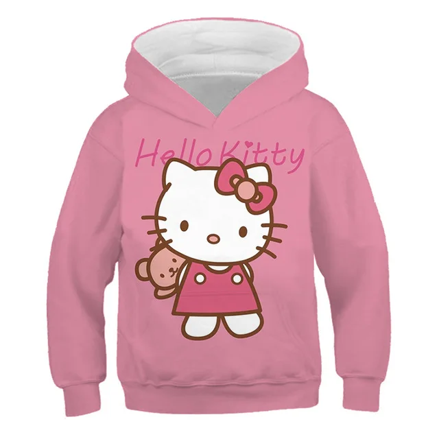 

Hello Kitty Kids Sweaters 2020 New Autumn Winter Boys Girls Fashion Cute Print Sweatshirts Child Polyester Tops Outwear Clothes