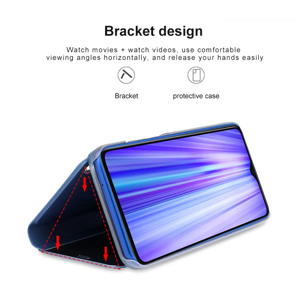 Smart Mirror Flip Case For xiaomi redmi note 8 pro phone cover xiomi xaomi redmi note 8t note8 t note8t book Stand coque fundas phone case,smart mirror flip case