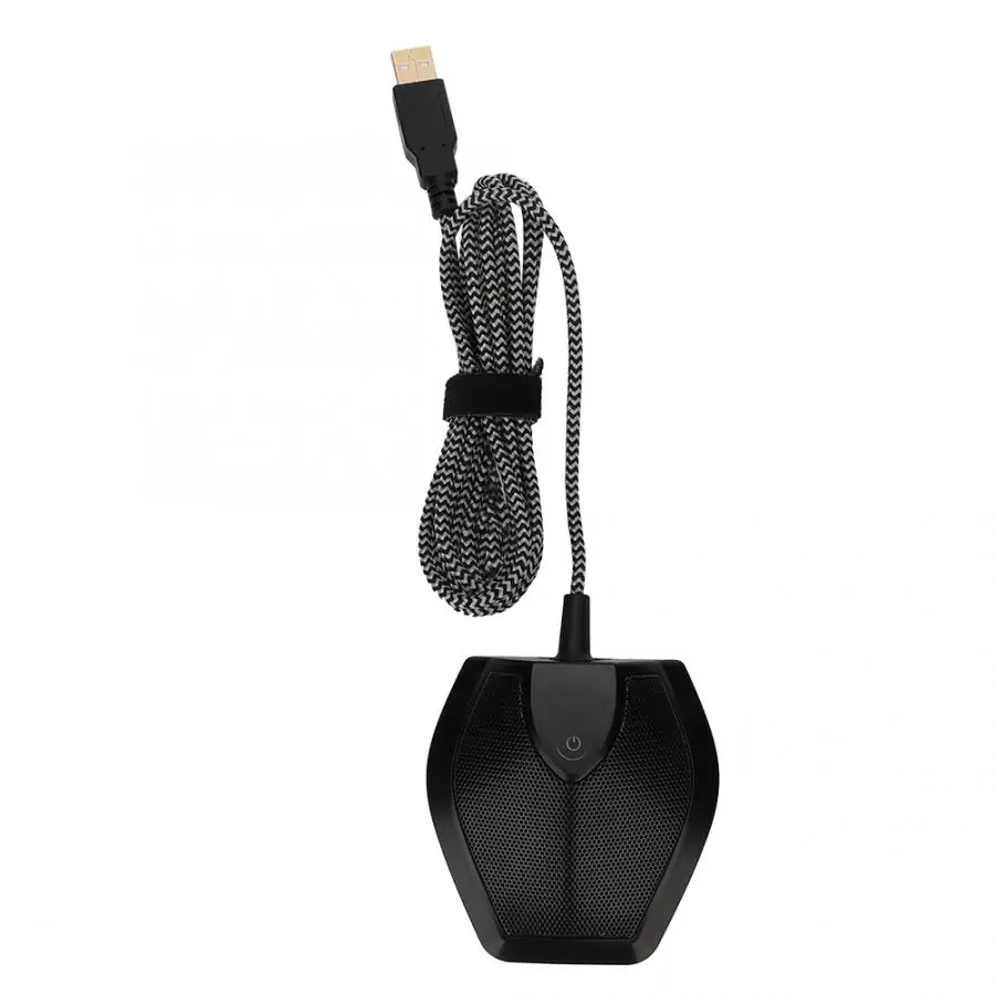 Шумоподавление всенаправленный звукосниматель USB Настольный конденсаторный микрофон Громкая связь