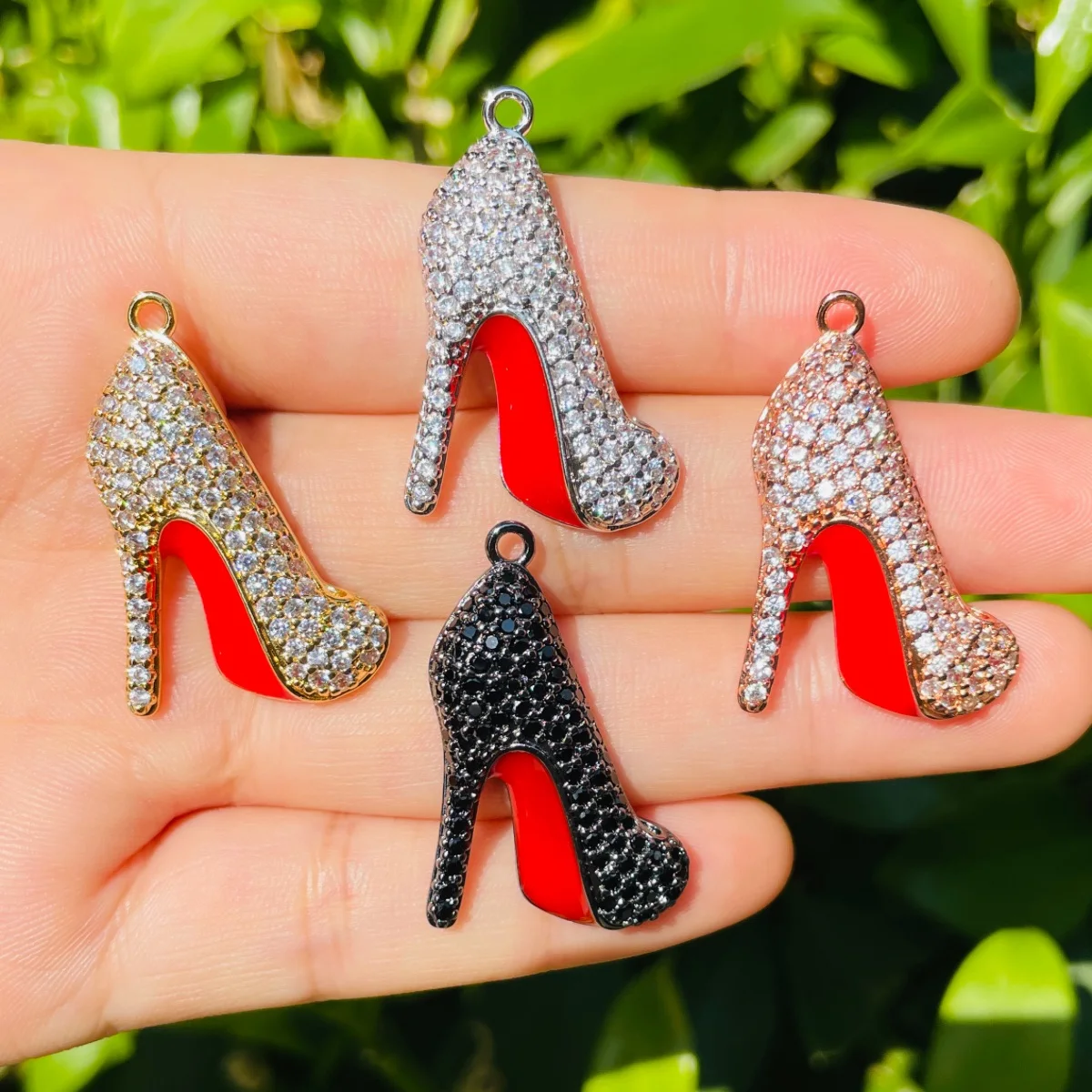 5pcs Red Bottom High Heel Shoe Charm Pendant for Women Bracelet Necklace Making Micro Pave Handmade Jewelry Findings Wholesale | Украшения