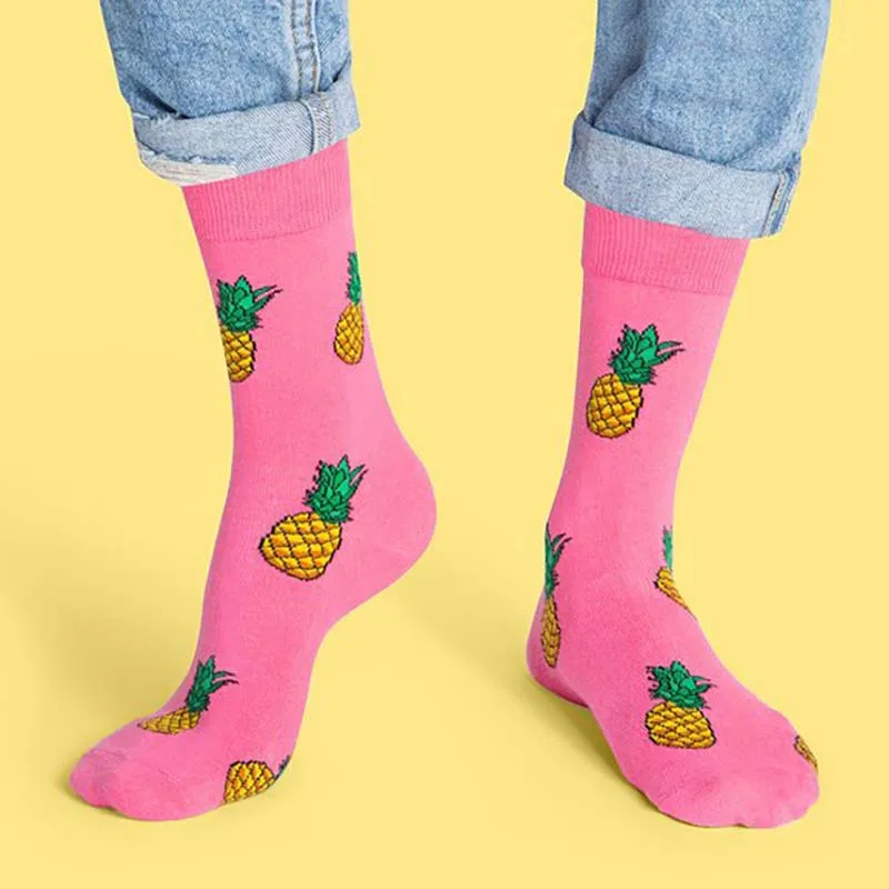 1 пара женских носков, хлопковые забавные носки с рисунками животных, фруктов, собак, кенгуру, Ленивец, женские носки, новые носки на осень и зиму