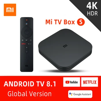 

Xiaomi Mi TV Box S with Global Version 4K HDR Android 8.1 2G 8G WIFI Google Cast Netflix Smart Set top Box 4 Multi Media Player