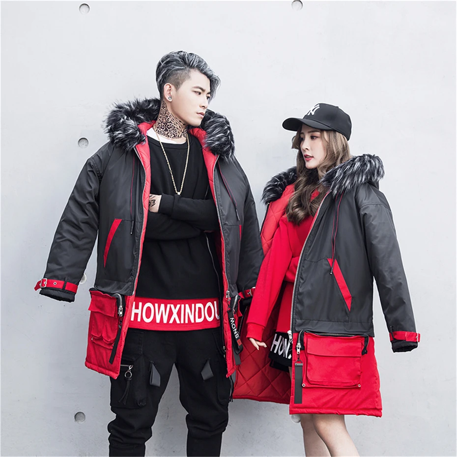 Parkas Jackets Men Casual Hip Hop Streetwear Thick Long Coats Fashion Parka Male Jacket Winter Clothes Men US SIZE GM230