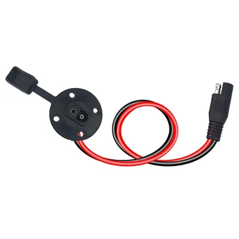

SAE Connector - SAE Power Socket Sidewall Port, Solar Weatherproof SAE Quick Connect Solar Panel Mount, 12AWG SAE Cable for Sola