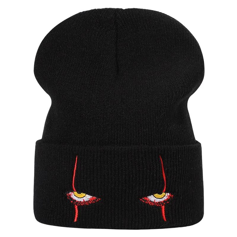 best beanie brands Adult New Hats Winter Knitted Embroidery Woolen Hats Men and Women Horror Eye Hats Fashion Warmth Thick Hats mens winter hat skullies Skullies & Beanies
