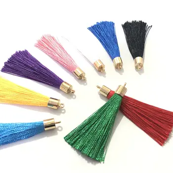 

10PCS 6cm Metal Cap Tassel Brush Earring Charm Tassels Making Tassels Pendant Diy Jewelry Making Accessories Handmade Crafts