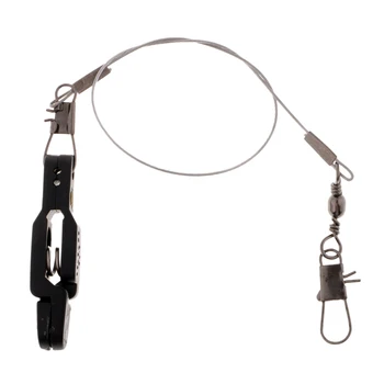 

6pcs Fishing Weight Snap Line Release, with 12inch Stainless Steel Wire Leader & Plastic Padded Snap for Offshore Fishing