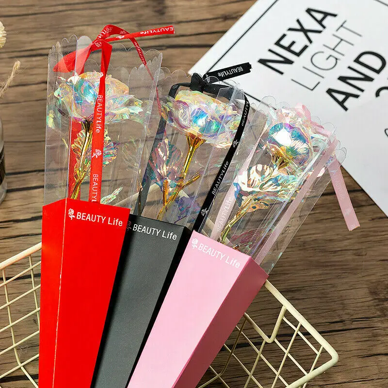 

2020 New Valentine's Day 24K Gold Foil Rose Handcraft Flowers Rose Home Decor Lover Gift with Box