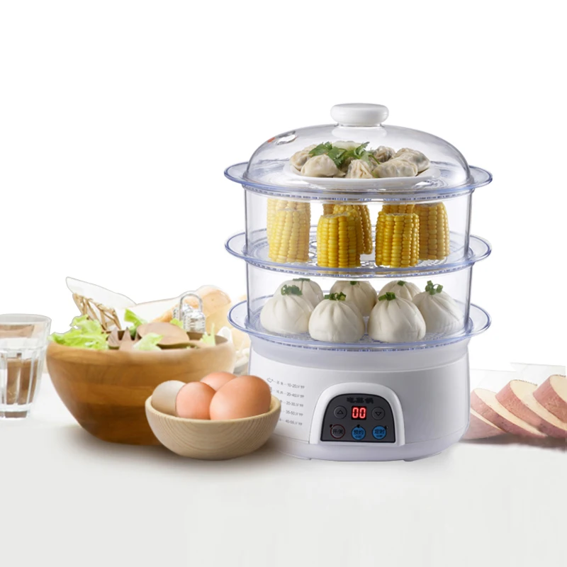 

8L Electric Steamer Rice Steamer Food Warmer 3 Layers Household Intelligent Reservation Timing Split Type Steamer