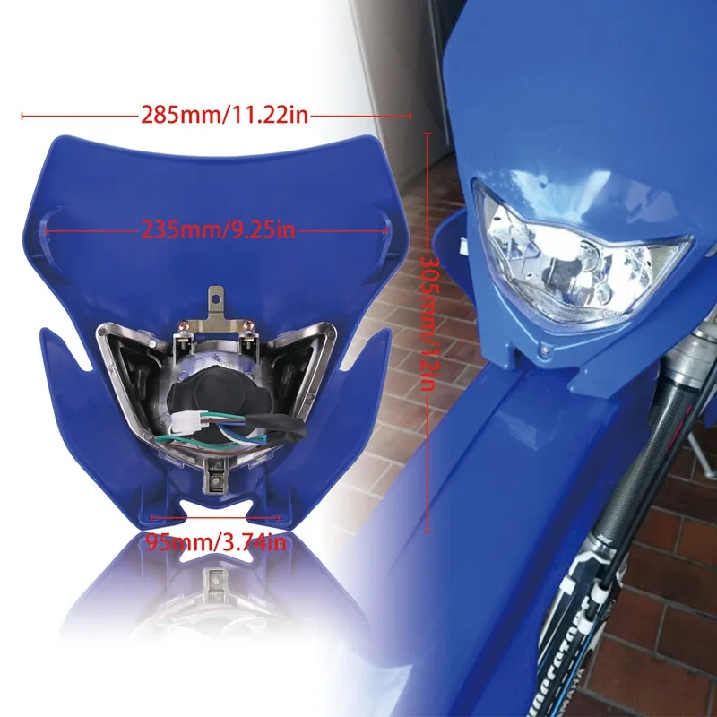 Мотокросса фары KLX модифицированные Ghost Face Motos Универсальный H4 передняя фара мотоцикла для EXC SX SXF XC MX SMR Moto