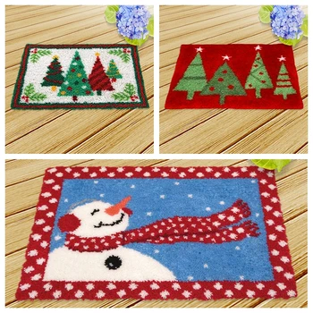 

Smyrna Rug Hooking Set Christmas Embroidery Carpet Mat Latch Hook Rug Kits Foamiran for Needlework Santa Claus Decoration Z