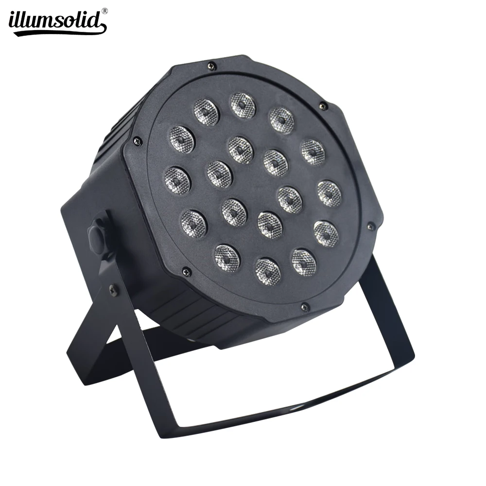 

LED Flat Par 18x3W Lighting LED Par Light Strobe DMX Controller Party Dj Disco Bar Strobe Dimming Effect Projector