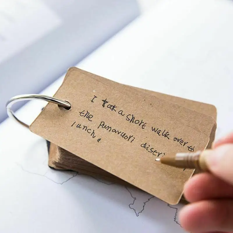 

1pcs Sticky Note Iron Circle Rounded English Word Card Vocabulary Memo Pad Papelaria Planner Stickers Students Stationery