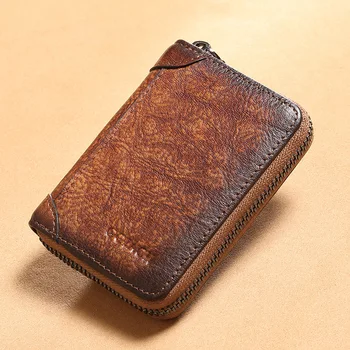 

Card Package ID Package The First Layer Of Cowhide Men Wallet Anti-theft Brush Anti-demagnetization Shield Upscale Not Bad Small