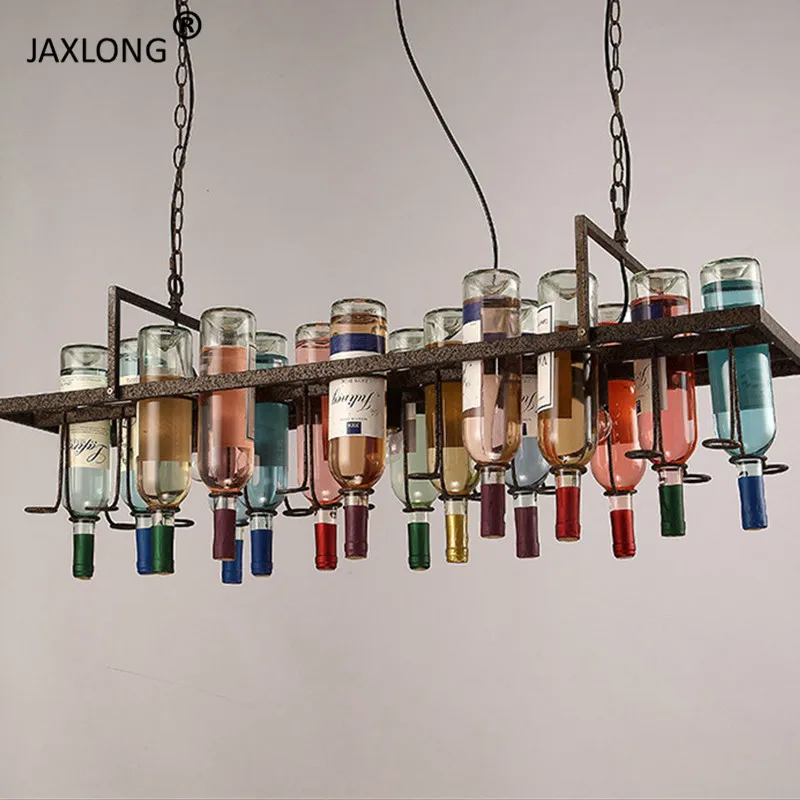 Creative Recycled Retro Ceiling Pendant Lamps Hanging Wine Bottle
