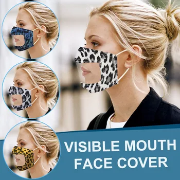 

Smile Communicator Face-mask With Clear Vinyl Mouth Expression Lip Reading Facecover Safety Good Quality Protect-face-mask