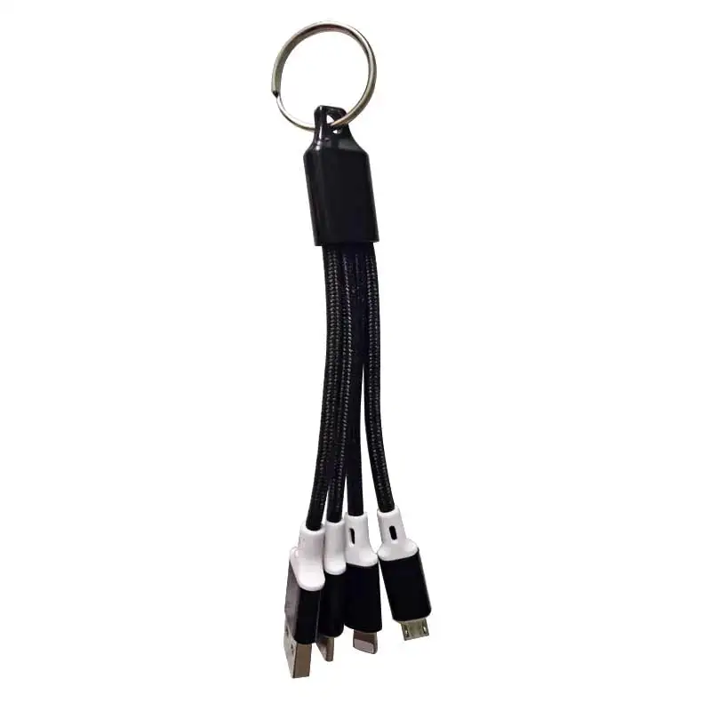 Black Короткий usb кабель для зарядного устройства для samsung s10 брелок быстрый зарядный кабель для передачи данных для huawei mate20 p20 p30 micro usb-кабель с портом типа c для xiaomi - Цвет: Black
