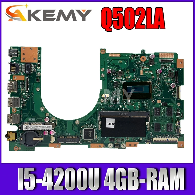 Новинка! Q502LA материнская плата для ноутбука For Asus Q502LAB Q502L с I5 4200U 4GB | Материнские платы для ноутбуков -4000585015282