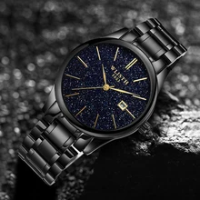 WLISTH Reloj de pulsera de cuarzo para hombre, cronógrafo con espejo Hardlex, a la moda, resistente al agua, con calendario