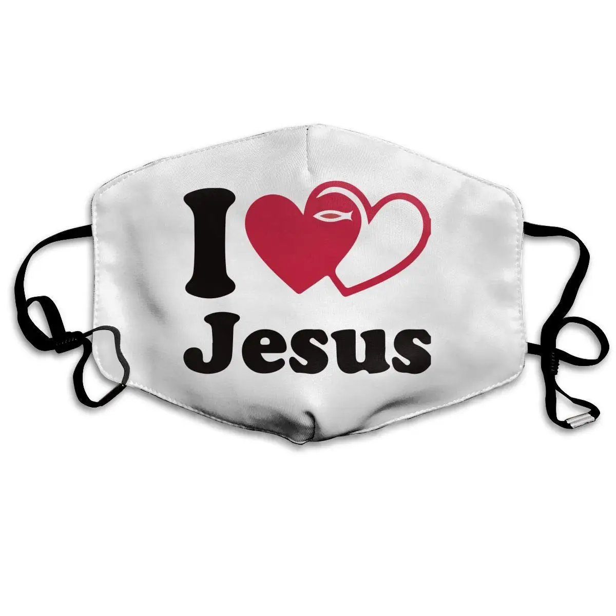 

I LOVE JESUS Washable Reusable Mask, Cotton Anti Dust Half Face Mouth Mask For Kids Teens Men Women With Adjustable Ear Loops
