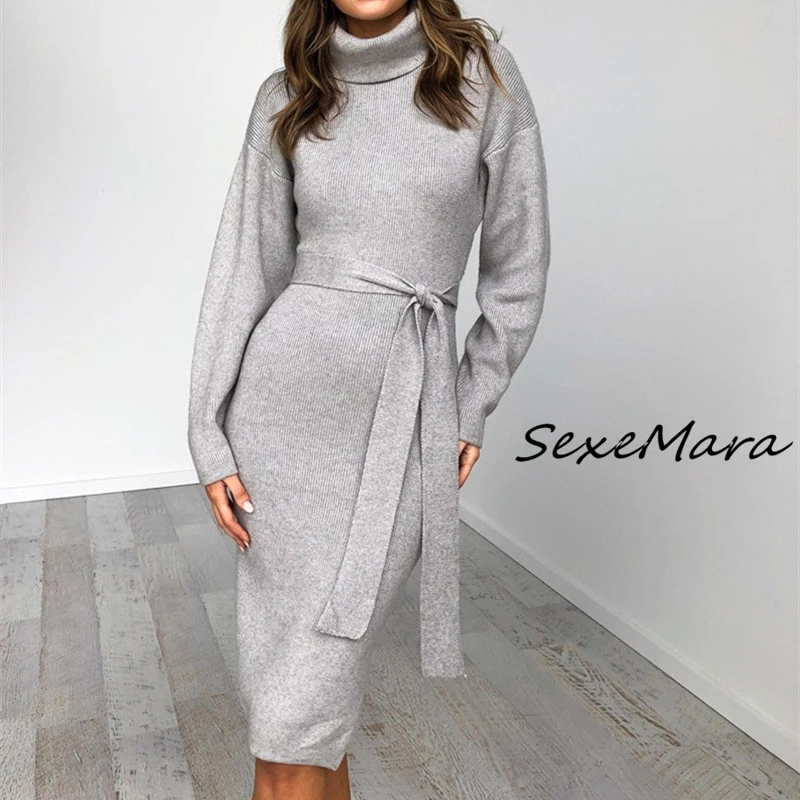 long sleeve sweater midi dress