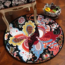 Креативные Круглые ковры с бабочкой из мультфильма, декор для гостиной, спальни, коврики с цветочным рисунком, диван-стул для девочек, нескользящий коврик для игр