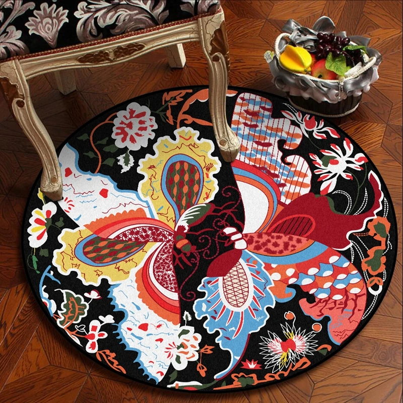 Креативные Круглые ковры с бабочками из мультфильма декор для гостиной спальни