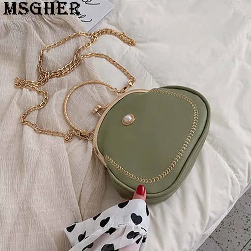 

MSGHER Thread Women Shell Bag French Style Slender Metal Chain Pearl Delicate Figured Wristband Shoulder Women Handbag WB2715