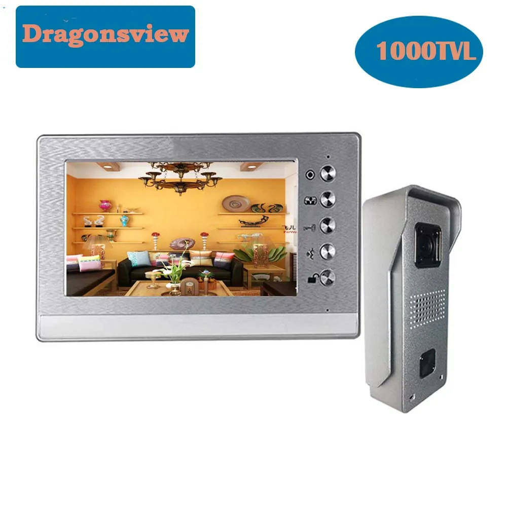 Dragonsview 7 Inch Video Intercom Doorbell with Camera Video Door Phone Intercom System Electric Lock   Unlock Talk Waterproof 