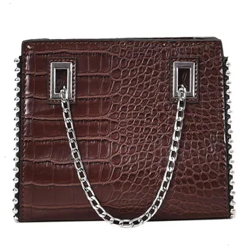 

Luxury Chain Women Tote Bag Designer Alligator Pattern PU Leather Female Shoulder Messenger Bags Lady Small Handbags And Purses